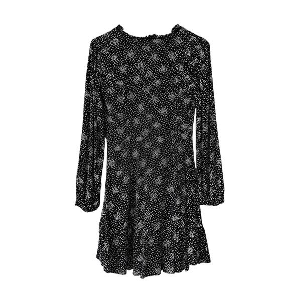 LOFT Women's Petit Mini Dress Long Sleeves Size 2P Black and White - Picture 2 of 11